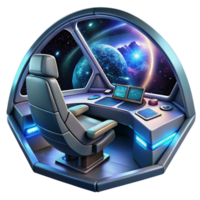 extraordinary artistic A Futuristic Spaceship Cockpit with a View genuine png