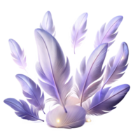 elegant contemporary Illuminated Field of Floating Feathers high resolution png