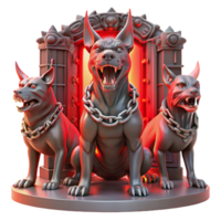 vibrant artistic Cerberus the Three Headed Hound of Hades original png