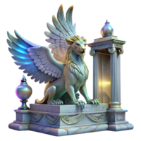 impressive abstract A Majestic Griffin with Iridescent Feather authentic png