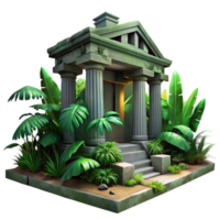 wonderful artistic Ruined Ancient Temple Overgrown with Jung professional png