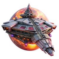 dramatic minimalist A Colossal Bio Mechanical Spaceship Its genuine png