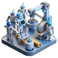 impressive abstract A Group of Robots Working in a Futurist 4K png