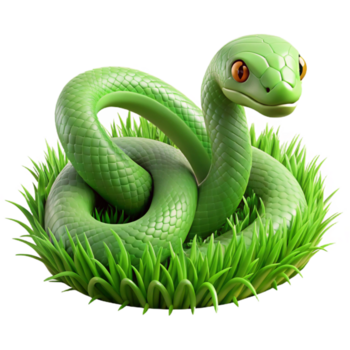 lindo contemporâneo uma deslizando serpente através exuberante verde gr profissional png