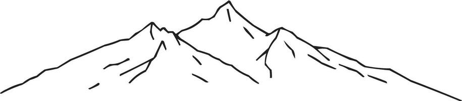 Simple line art silhouette of a mountain range on white background vector