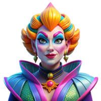 beautiful abstract Portrait of a Vibrant Drag Queen with El authentic png
