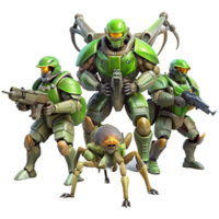extraordinary rustic A Group of Futuristic Soldiers in Powere professional png