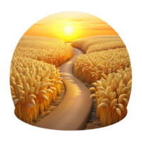 vibrant rustic A Winding Dirt Path Through a Field of Ta premium png