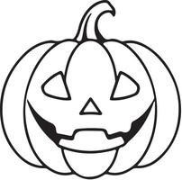 Minimalist line art silhouette of a halloween pumpkin spooky jack o lantern with a simple outline, isolated on a white background vector