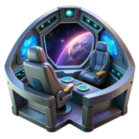 stunning minimalist A Futuristic Spaceship Cockpit with a View high resolution png