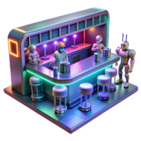 impressive creative A Futuristic Bar Filled with Robots Alie genuine png