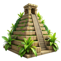 vibrant abstract An Ancient Mayan Pyramid Overgrown with Ju detailed png