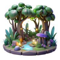 serene contemporary An Enchanted Forest Filled with Glowing F exclusive png