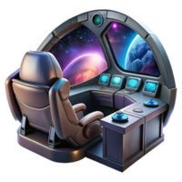 vibrant rustic A Futuristic Spaceship Cockpit with a View genuine png