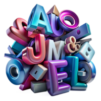 vibrant abstract A Chaotic Jumble of Letters and Numbers S high resolution png