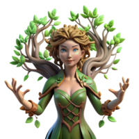 serene modern Serene Dryad and Ancient Oak high resolution png
