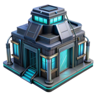 beautiful rustic A Futuristic Cybernetic Building Glowing authentic png