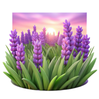 extraordinary minimalist A Field of Lavender Flowers Swaying In high quality png