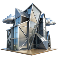 vibrant artistic Deconstructivist Office Building Fragment high resolution png