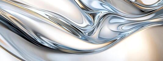 Fluid metallic waves intertwine in a mesmerizing abstract display photo