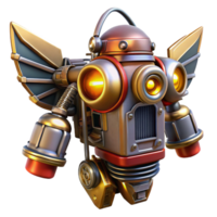 vibrant rustic A Steampunk Jetpack with Intricate Wings detailed png