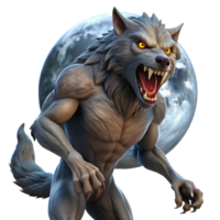 stunning minimalist A Fierce Werewolf Howling at the Full Moon high resolution png