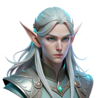 extraordinary creative Portrait of a Majestic Elf with Long Fl premium png