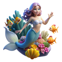 beautiful abstract A Mermaid Swimming in a Coral R professional png