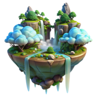 stunning traditional A Floating Island in the Sky with Waterfa high quality png