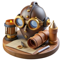 impressive minimalist Steampunk Goggles and Mask Set original png