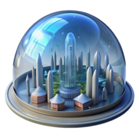 impressive minimalist A Futuristic City Built Within a Giant Dom authentic png
