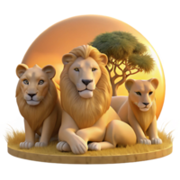 wonderful creative A Regal Lion Pride Resting in the Afric high resolution png