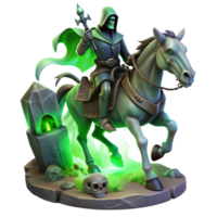 stunning minimalist A Spectral Knight Riding a Skeletal Hors high quality png