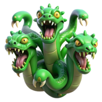serene creative Fearsome Hydra with Multiple Heads genuine png