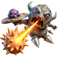 elegant creative A Spaceship Battling a Giant Space Creatu exclusive png