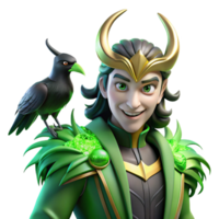 extraordinary artistic A Mischievous Loki Shapeshifting Into a R high resolution png