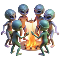 magnificent artistic A Group of Aliens with Iridescent Skin E png
