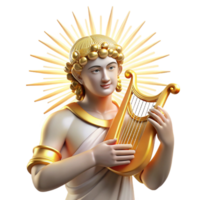 impressive vintage Apollo Playing a Golden Lyre high resolution png