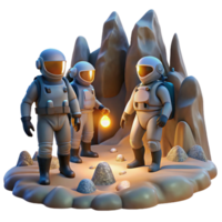 serene creative A Group of Explorers in Futuristic Space exclusive png