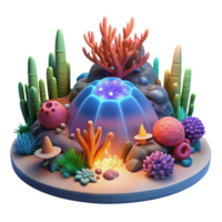 extraordinary abstract A Vibrant Coral Reef on an Alien Planet high quality png