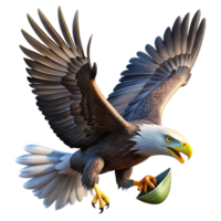 serene minimalist A Majestic Bald Eagle Soaring Through A premium png