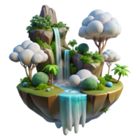 wonderful rustic A Floating Island in the Sky with Waterfa premium png