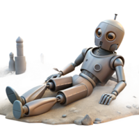 magnificent abstract A Broken Robot Lying in a Post Apocalyptic high quality png