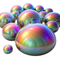 wonderful abstract A Field of Floating Orbs with Iridesce premium png