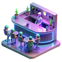 extraordinary abstract A Futuristic Bar Filled with Aliens And detailed png