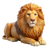 serene minimalist Regal Lion Resting in Savanna Grass 4K png
