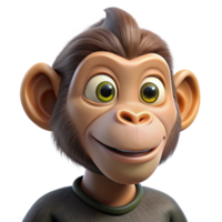 vibrant creative Curious Monkey Portrait Mischievous Expression original png
