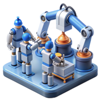 impressive minimalist A Group of Robots Working in a Factory genuine png