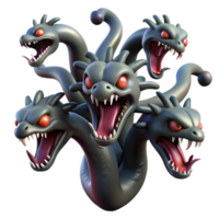 impressive artistic Dark Hydra with Multiple Heads high quality png