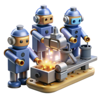stunning contemporary A Group of Robots Working in a Factory high resolution png